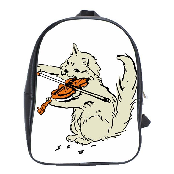 Cat Playing The Violin Art School Bag (Large)