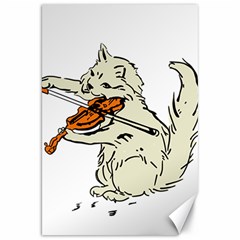 Cat Playing The Violin Art Canvas 20  X 30  by oldshool