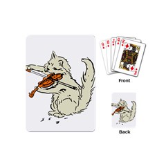 Cat Playing The Violin Art Playing Cards Single Design (mini)