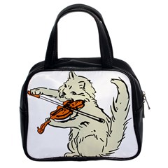 Cat Playing The Violin Art Classic Handbag (two Sides)