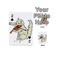 Cat Playing The Violin Art Playing Cards 54 Designs (mini)