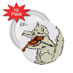 Cat Playing The Violin Art 2 25  Buttons (10 Pack)  by oldshool