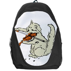 Cat Playing The Violin Art Backpack Bag by oldshool