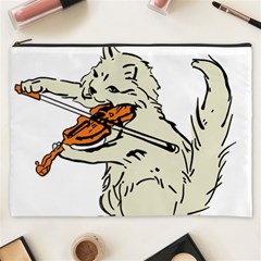 Cat Playing The Violin Art Cosmetic Bag (xxxl) by oldshool