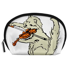 Cat Playing The Violin Art Accessory Pouch (large) by oldshool