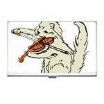 Cat Playing The Violin Art Business Card Holder Front