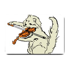 Cat Playing The Violin Art Small Doormat