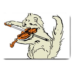 Cat Playing The Violin Art Large Doormat