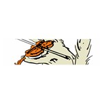 Cat Playing The Violin Art Oblong Satin Scarf (16  x 60 ) Front