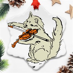 Cat Playing The Violin Art Ornament (snowflake)