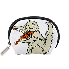 Cat Playing The Violin Art Accessory Pouch (small) by oldshool