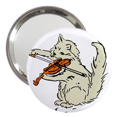 Cat Playing The Violin Art 3  Handbag Mirrors by oldshool