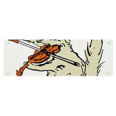 Cat Playing The Violin Art Banner And Sign 6  X 2  by oldshool