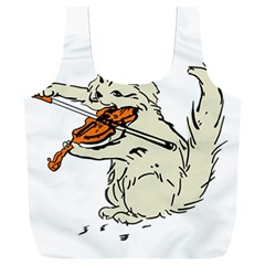 Cat Playing The Violin Art Full Print Recycle Bag (xxl)