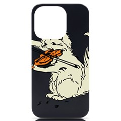 Cat Playing The Violin Art Iphone 14 Pro Black Uv Print Case