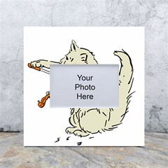 Cat Playing The Violin Art White Box Photo Frame 4  X 6 