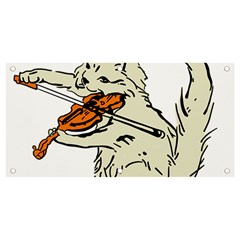 Cat Playing The Violin Art Banner And Sign 4  X 2  by oldshool