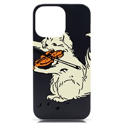 Cat Playing The Violin Art Iphone 14 Pro Max Black Uv Print Case