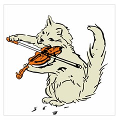 Cat Playing The Violin Art Square Satin Scarf (36  X 36 ) by oldshool