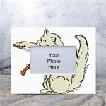 Cat Playing The Violin Art White Tabletop Photo Frame 4 x6  Front