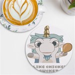 Unicourse Chicken Bucket T-shirt For Bluey Fans, Dad T-shirt, Bluey Mom Shirt, Unicorn Bluey Tee, Bl UV Print Round Tile Coaster Front