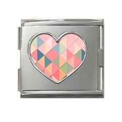 Background Geometric Triangle Mega Link Heart Italian Charm (18mm) by Semog4