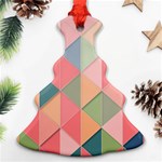 Background Geometric Triangle Christmas Tree Ornament (Two Sides) Front