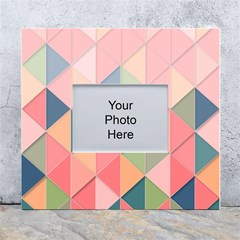 Background Geometric Triangle White Wall Photo Frame 5  X 7  by Semog4