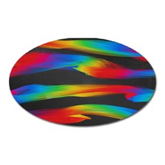 Colorful Background Oval Magnet by Semog4