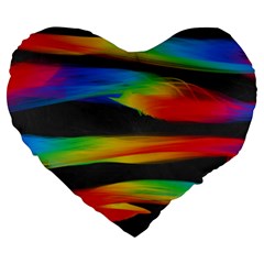 Colorful Background Large 19  Premium Heart Shape Cushions by Semog4