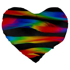 Colorful Background Large 19  Premium Flano Heart Shape Cushions by Semog4