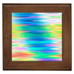 Wave Rainbow Bright Texture Framed Tile by Semog4