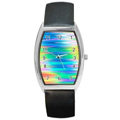 Wave Rainbow Bright Texture Barrel Style Metal Watch by Semog4