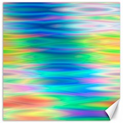 Wave Rainbow Bright Texture Canvas 16  X 16  by Semog4