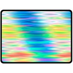 Wave Rainbow Bright Texture Two Sides Fleece Blanket (Large) 80 x60  Blanket Back