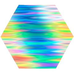 Wave Rainbow Bright Texture Wooden Puzzle Hexagon by Semog4