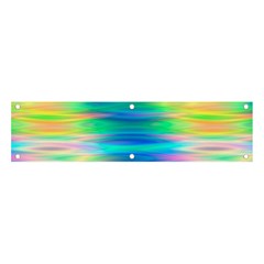 Wave Rainbow Bright Texture Banner And Sign 4  X 1  by Semog4