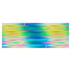 Wave Rainbow Bright Texture Banner And Sign 8  X 3  by Semog4