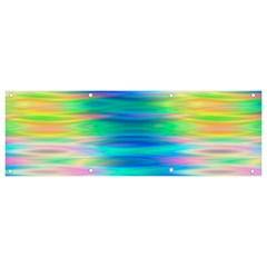 Wave Rainbow Bright Texture Banner And Sign 9  X 3  by Semog4