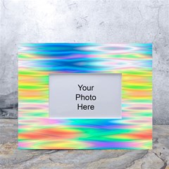 Wave Rainbow Bright Texture White Tabletop Photo Frame 4 x6  by Semog4