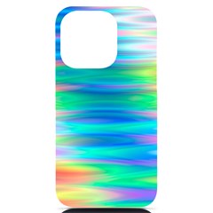 Wave Rainbow Bright Texture Iphone 14 Pro Black Uv Print Case by Semog4