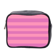 Pink Stripes Striped Design Pattern Mini Toiletries Bag (two Sides) by Semog4