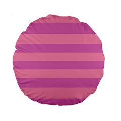 Pink Stripes Striped Design Pattern Standard 15  Premium Round Cushions by Semog4