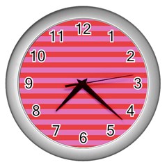 Stripes-striped-design-pattern Wall Clock (silver) by Semog4