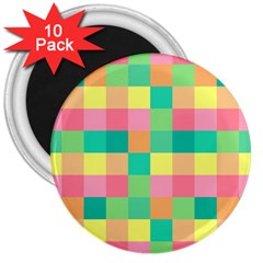 Checkerboard-pastel-squares- 3  Magnets (10 Pack)  by Semog4