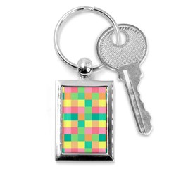 Checkerboard-pastel-squares- Key Chain (Rectangle)