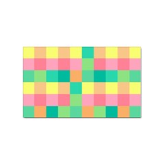 Checkerboard-pastel-squares- Sticker (rectangular) by Semog4