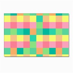 Checkerboard-pastel-squares- Postcard 4 x 6  (pkg Of 10) by Semog4