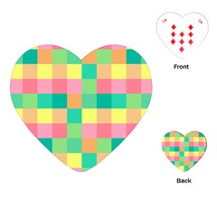 Checkerboard-pastel-squares- Playing Cards Single Design (Heart)