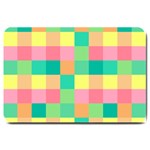 Checkerboard-pastel-squares- Large Doormat 30 x20  Door Mat